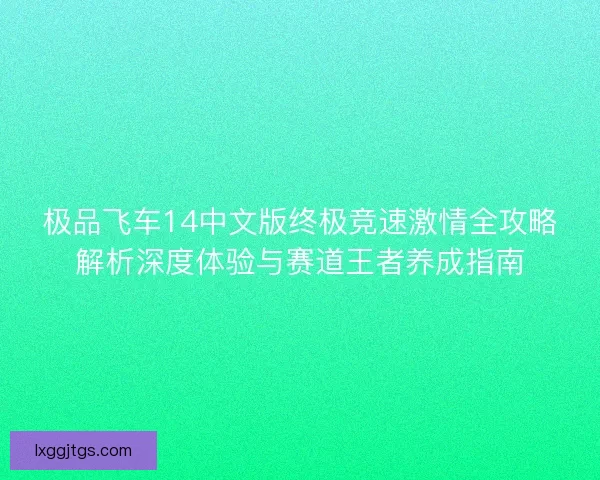 极品飞车14中文版终极竞速激情全攻略解析深度体验与赛道王者养成指南